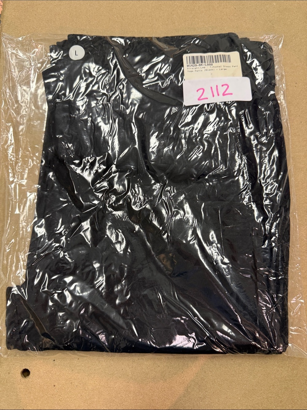 New Betabrand Black Straight 7 Pocket Dress Pant Yoga Pants Large
